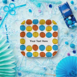 Plato De Papel Placa cuadrada de papel Globe Multi Textos