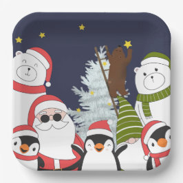 Plato De Papel Placa cuadrada de papel para navidades