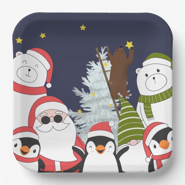 Plato De Papel Placa cuadrada de papel para navidades (Anverso)