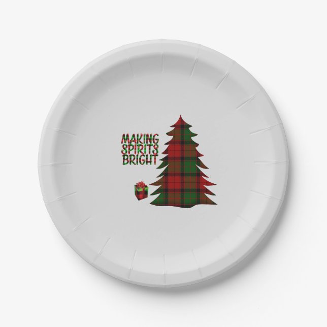 Plato De Papel Placa de árbol de Navidad (Anverso)