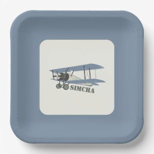 Plato De Papel Placa de avión de cosecha de vintage