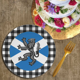 Plato De Papel Placa de bandera escocesa, Rampant, gránula, Escoc