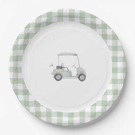 Plato De Papel Placa de bebé de golf verde