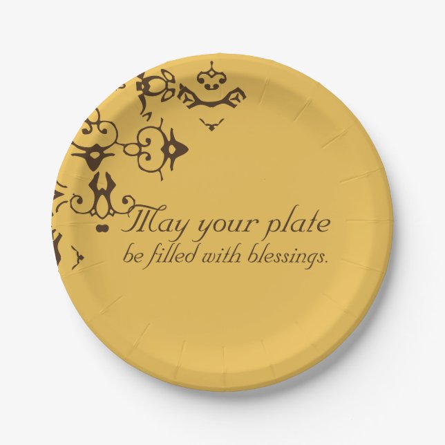 Plato De Papel PLACA DE BENDICIONES DE 7" de PaperWise (Anverso)