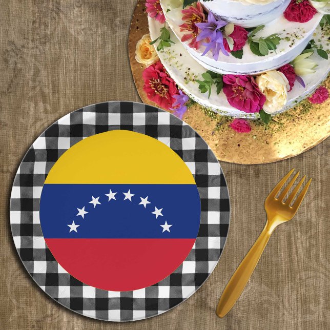 Plato De Papel Placa de búfalo y bandera venezolana (Subido por el creador)