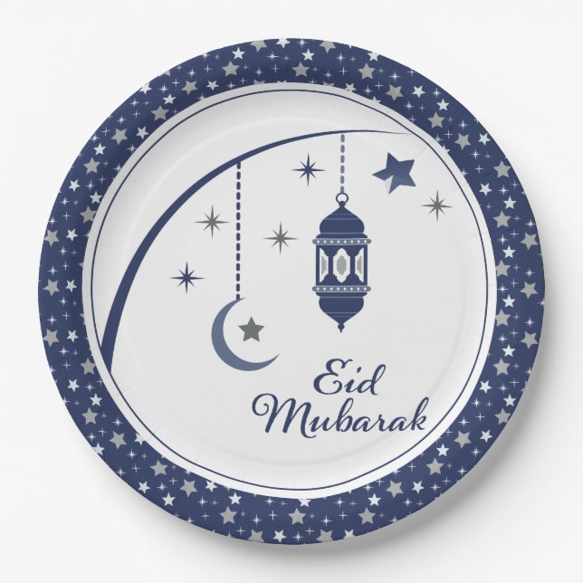 Plato De Papel Placa de celebración de Eid (Anverso)