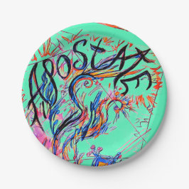 Plato De Papel Placa de cena de dibujo de Doodle libre de color a