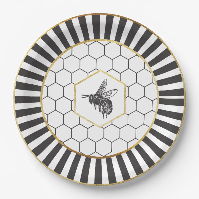 Plato De Papel Placa de cena Queen Bee de 9" (Anverso)