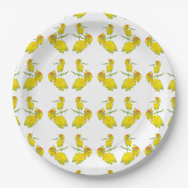 Plato De Papel Placa de cena rosa amarillo