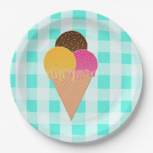 Plato De Papel placa de cono de helado