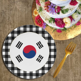 Plato De Papel Placa de Corea del Sur, plancha de búfalo y bander