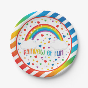 Plato De Papel Placa de cumpleaños arcoiris