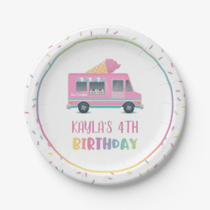 Plato De Papel Placa de cumpleaños de helado