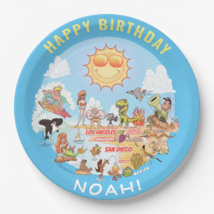Plato De Papel Placa de cumpleaños de personalizable SoCal