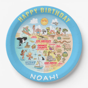 Plato De Papel Placa de cumpleaños de personalizable SoCal