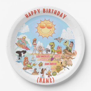 Plato De Papel Placa de cumpleaños de personalizable SoCal