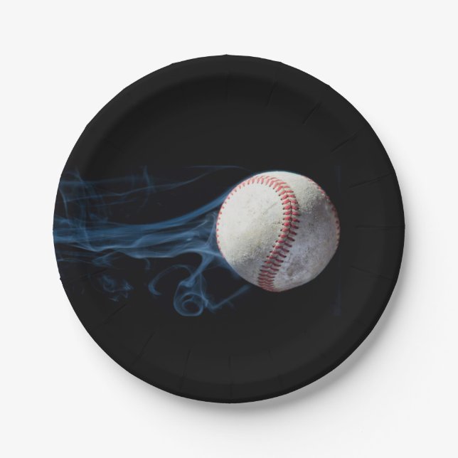 Plato De Papel Placa de cumpleaños para niños de béisbol (Anverso)