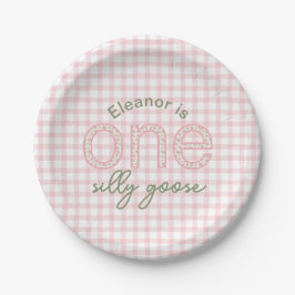 Plato De Papel Placa de cumpleaños personalizada "One Silly Goose