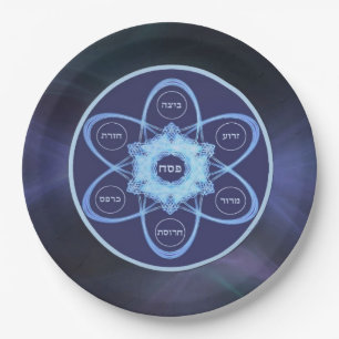 Plato De Papel Placa de émbolo cuadrado azul