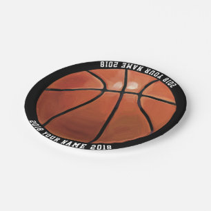 Plato De Papel placa de encargo del fiesta del baloncesto 08of12