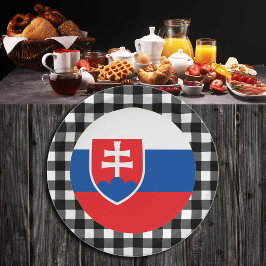 Plato De Papel Placa de Eslovaquia, plancha de búfalo y bandera d