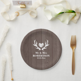 Plato De Papel Placa de fiesta de casamiento de ciervos de grano 