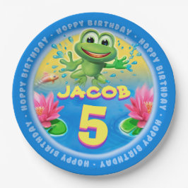 Plato De Papel Placa de fiesta de papel personalizar de rana de 9