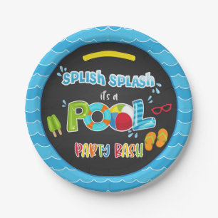 Plato De Papel Placa de Fiesta de piscina - Boy BL