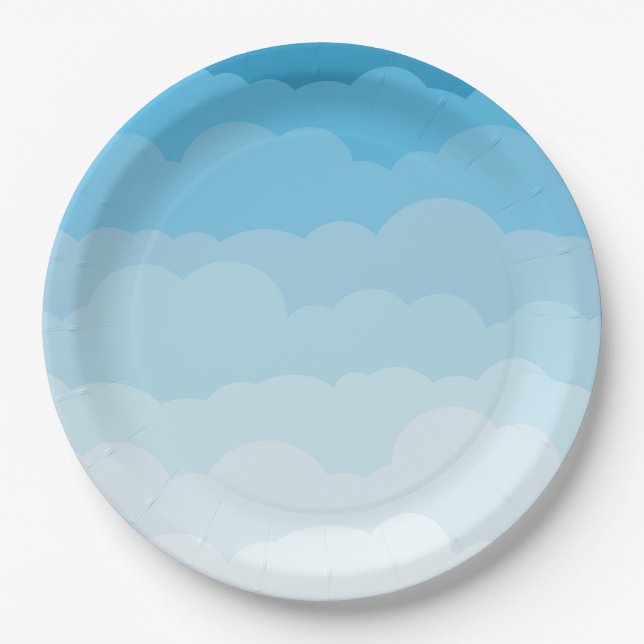 Plato De Papel Placa de Fiesta en la nube (Anverso)
