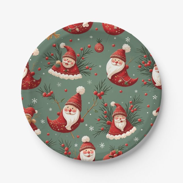 Plato De Papel Placa de fiesta Santa (Anverso)