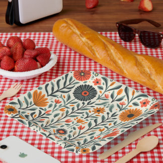 Plato De Papel placa de flor