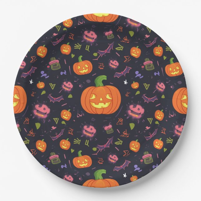 Plato De Papel placa de halloween (Anverso)