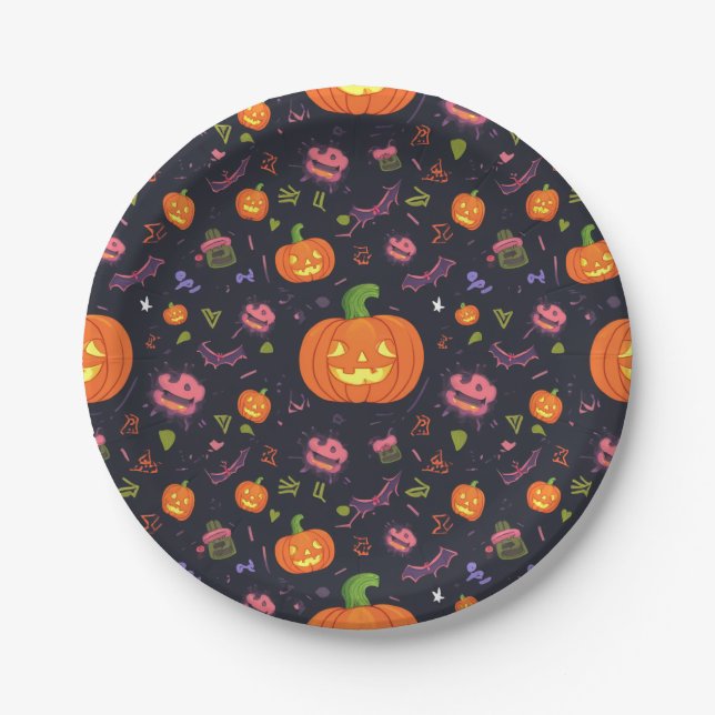 Plato De Papel placa de halloween (Anverso)