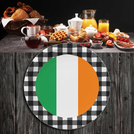 Plato De Papel Placa de Irlanda, plancha de búfalo y bandera irla