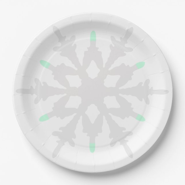 Plato De Papel Placa de lago brillante verde (Anverso)