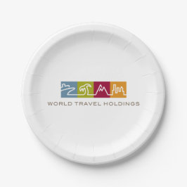 Plato De Papel Placa de las tenencias del World Travel