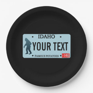 Plato De Papel Placa de licencia de Idaho Sasquatch