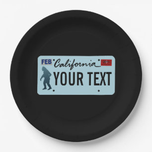 Plato De Papel Placa de licencia Sasquatch de California