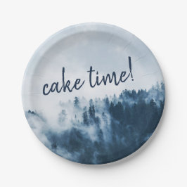 Plato De Papel Placa de montaña de niebla