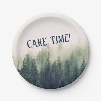 Plato De Papel Placa de montaña de niebla