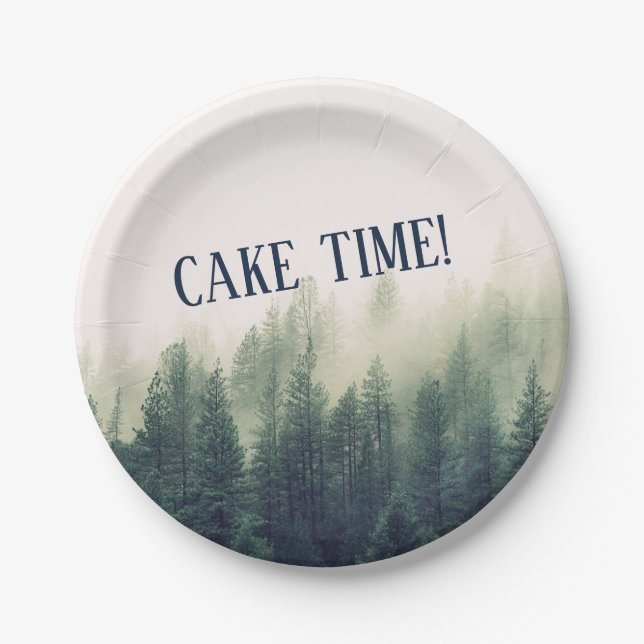 Plato De Papel Placa de montaña de niebla (Anverso)