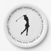 Placa de mujer de golf