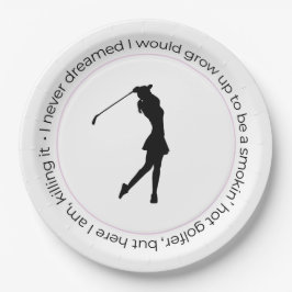 Plato De Papel Placa de mujer de golf