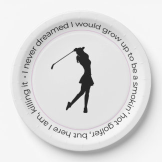 Plato De Papel Placa de mujer de golf