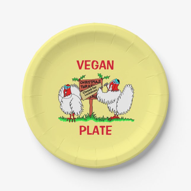 Plato De Papel Placa de Navidades Vegan (Anverso)