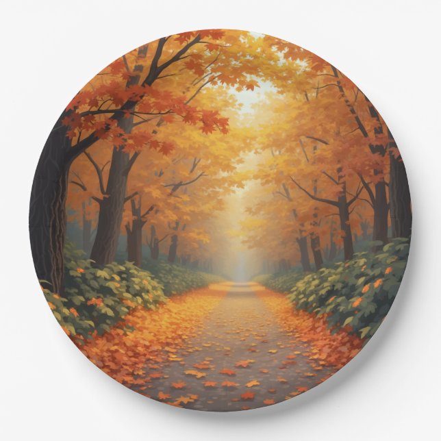 Plato De Papel placa de otoño (Anverso)