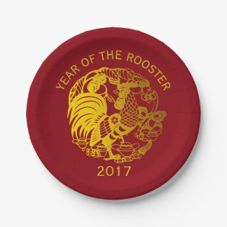 Plato De Papel Placa de papel 2017 del zodiaco del año de oro del