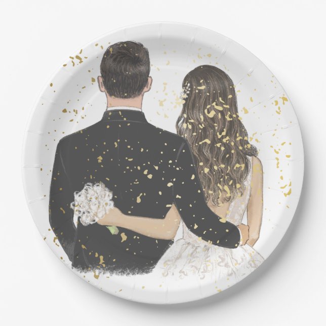 Plato De Papel Placa de papel 2 para bodas (Anverso)