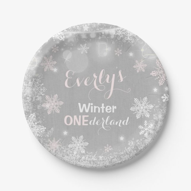 Plato De Papel Placa de papel 7" de ONEderland del invierno (Anverso)