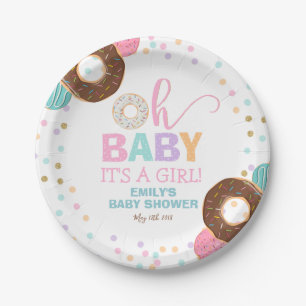 Plato De Papel Placa de papel 7" del fiesta de Baby Shower del